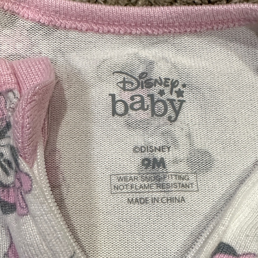 Disney Kids Footie Pajama - Pink, White, and Blue - Picture 2 of 2